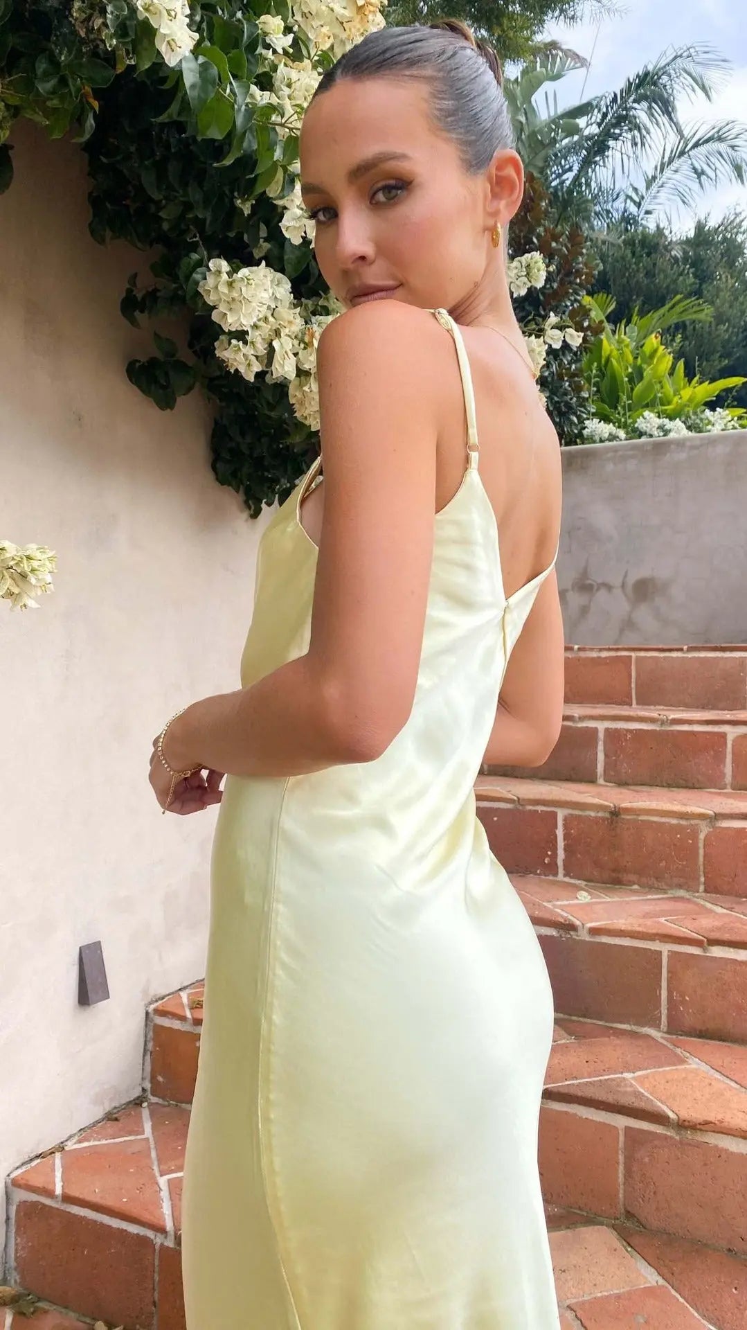 Elowen Backless Suspender Fishtail Skirt in Yellow