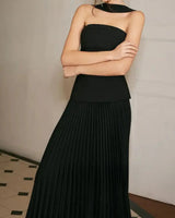 Aurella Halter Maxi Dress in Black