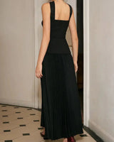 Aurella Halter Maxi Dress in Black