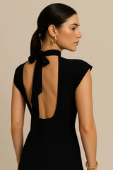 Marisse Backless Maxi Dress in Black