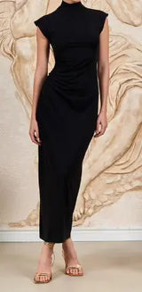 Marisse Backless Maxi Dress in Black