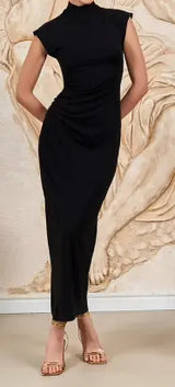 Marisse Backless Maxi Dress in Black