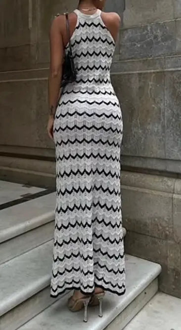 Petalyn Halter Neck Maxi Dress in White